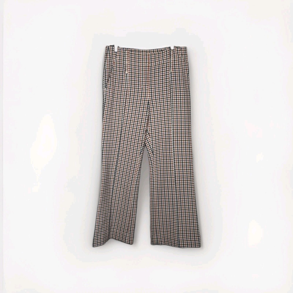 Tory Burch Pant Straight Leg Plaid Crop Trousers Classic Preppy Academia US 4